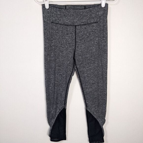 Free People FP Movement Ace Yoga Gray Black Mesh Cutout Leggings - Picture 1 of 6